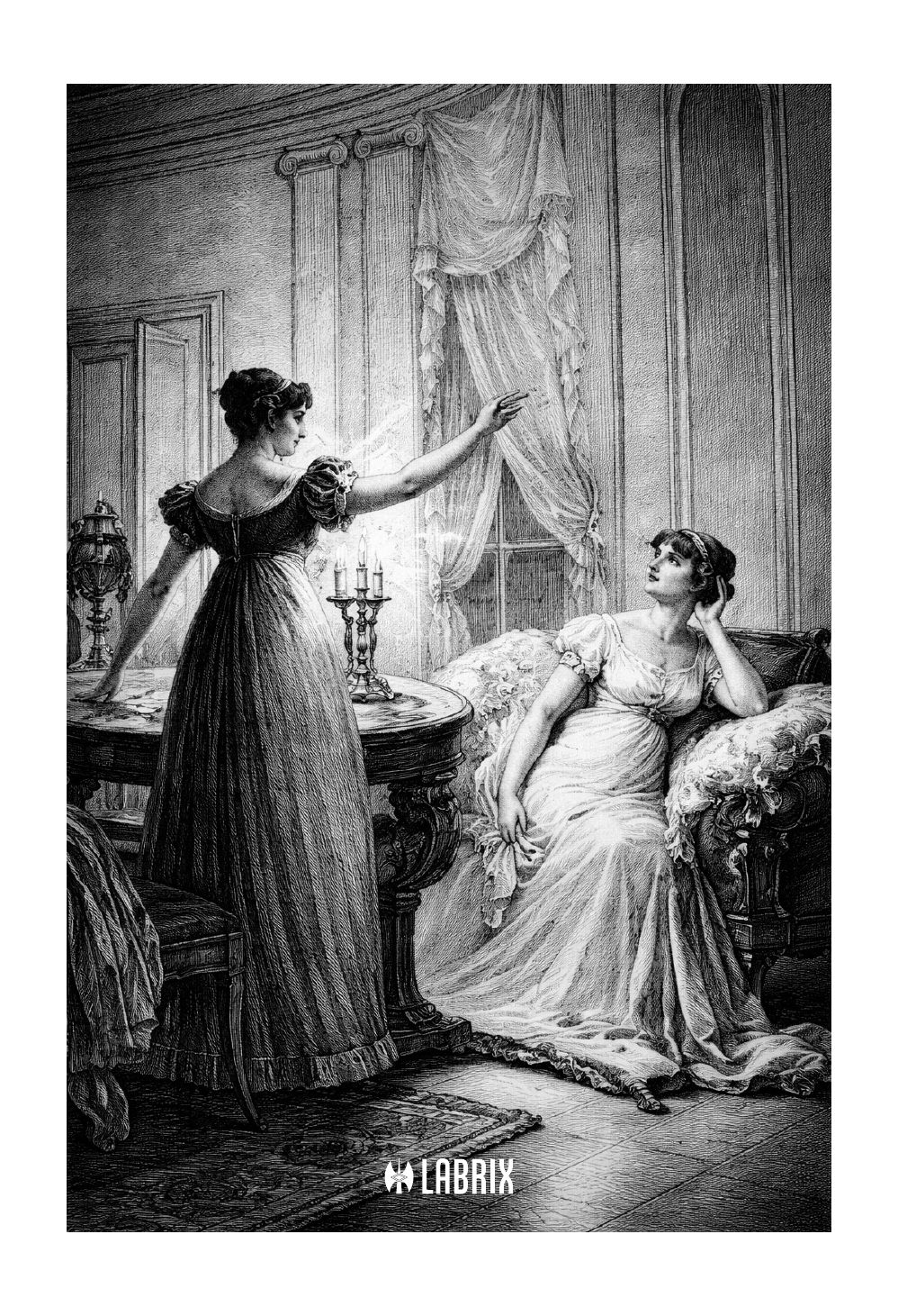 Sample from Kouzla náhody, page 6 — a period illustration from the end of the book